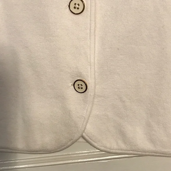 Talbots Crisp White 100% Cotton Coatigan Blazer with Button Detail - Picture 6 of 6